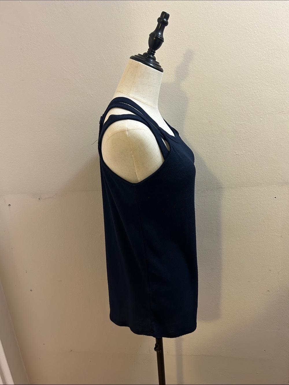 7th Ray Navy Double-Strap Ribbed Tank* - Picture 6 of 9